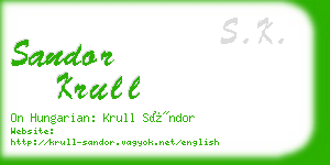 sandor krull business card